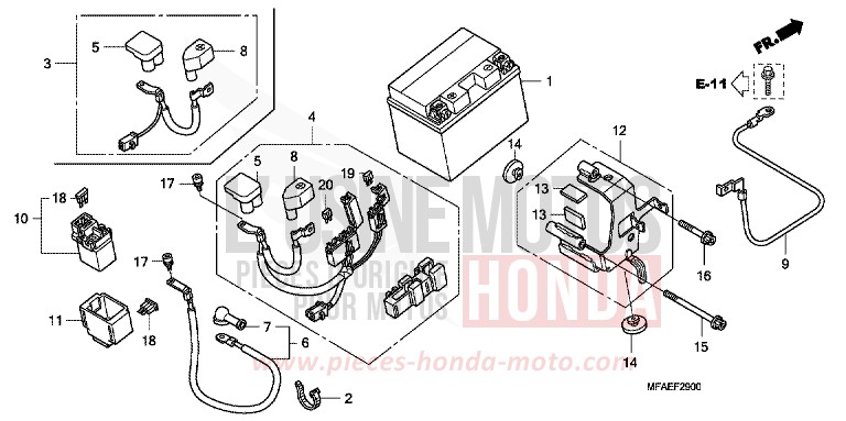 BATTERIE von CBF1000 ABS PEARL COOL WHITE (NHA16) von 2010